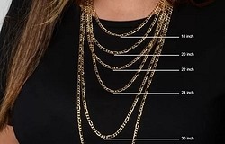 Размеры цепочек на шею таблица женщины: определение размера цепочки.