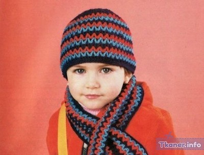 Зимняя теплая шапка и шарфик для мальчика