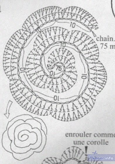 Схема цветка крючком