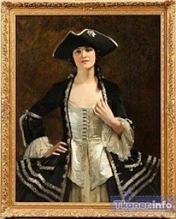 Старинная картина с труеголкой