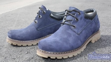 Нубук синие ботинки