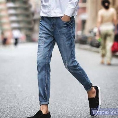 Мокасины с укороченными джинсами