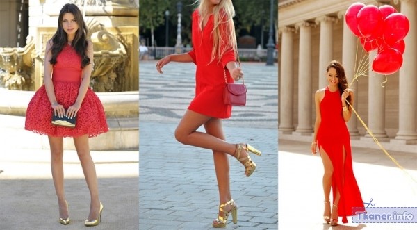 С красным платьем