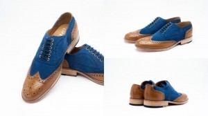 Сине-коричневые мужские туфли