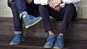 Замшевые синие туфли для мужчин