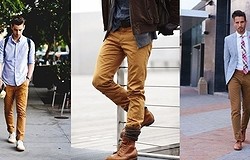 С чем носить горчичные брюки женщинам и мужчинам? Выбор оттенка, модели брюк и обуви. Топ 5 интересных сочетаний.