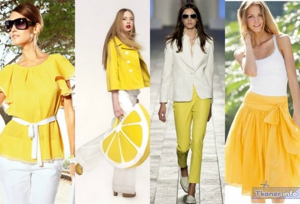 Сочетание с желтым цветом в одежде