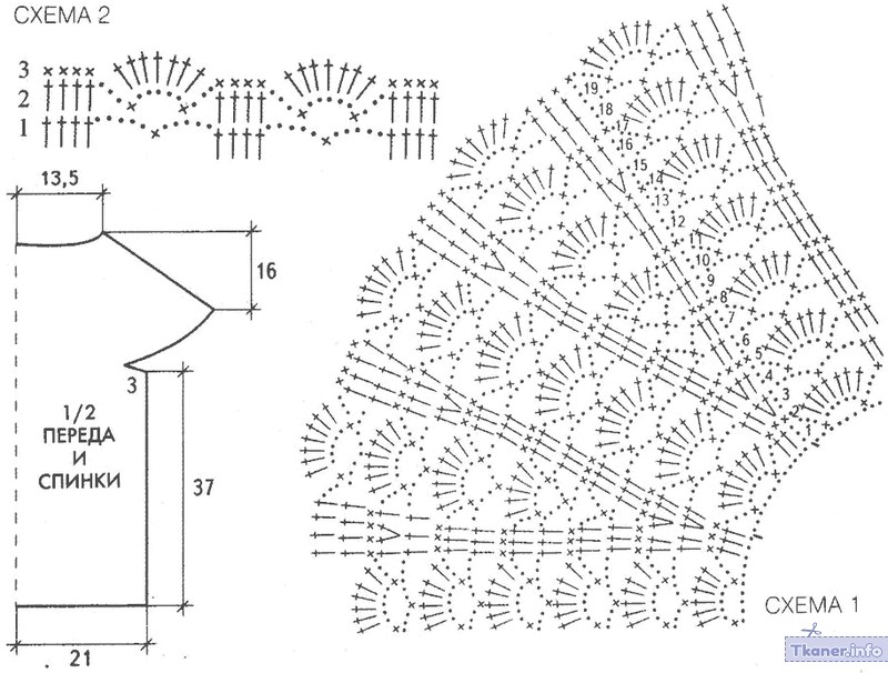Схема ажурного свитера
