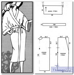 Выкройка халата кимоно