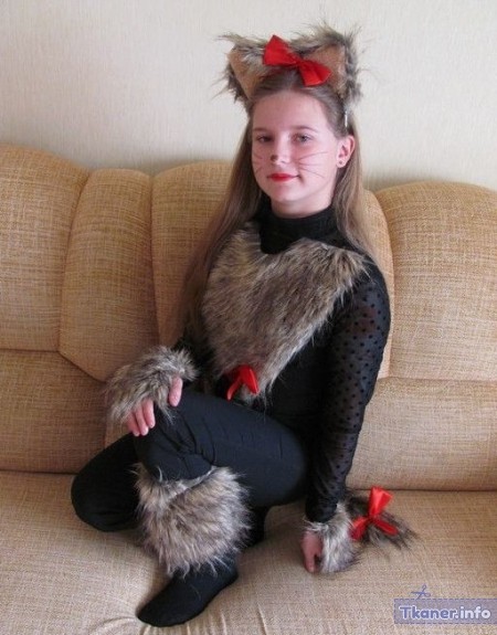 Костюм кошки с мехом