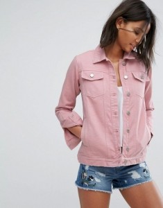 Розовая женская джинсовка