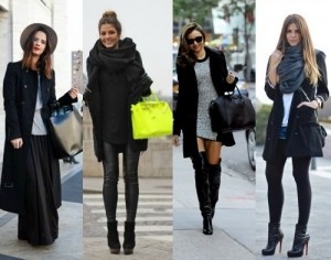 Аксессуары с черным пальто