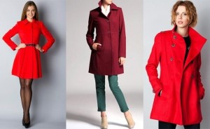 Короткое красное пальто