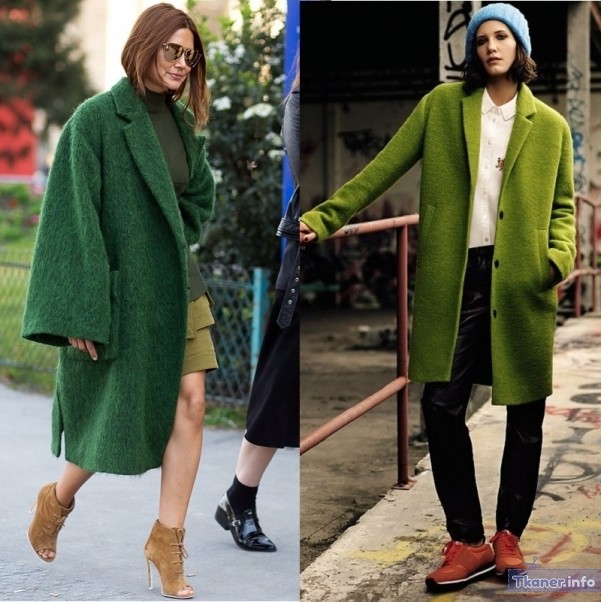 Яркие зеленые пальто