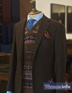 Мужской твидовый пиджак в британском стиле
