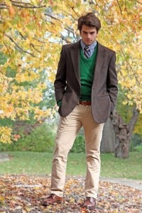 Осенний образ с мужским коричневым пиджаком