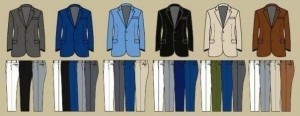Как сочетать пиджаки и брюки разных цветов