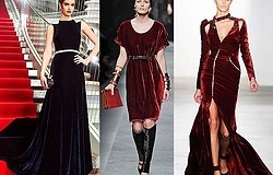 Фасоны платьев из панбархата (фото). Модели футляр, асимметричное, с пышной юбкой, с бретелями, с открытой спиной.