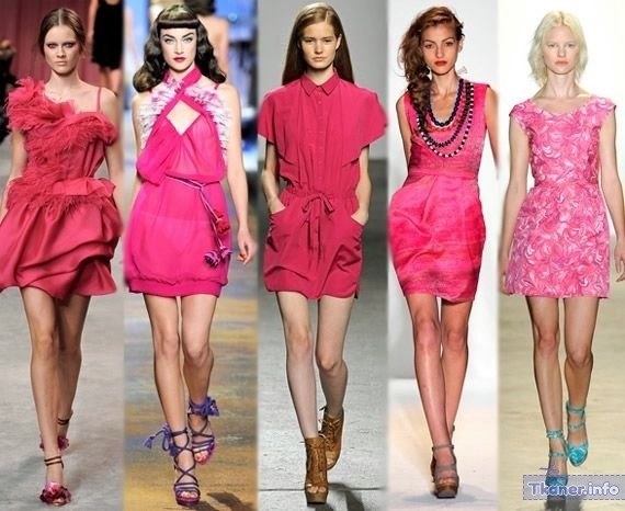 Платья разных розовых оттенков
