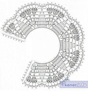 Круглая кокетка крючком схема