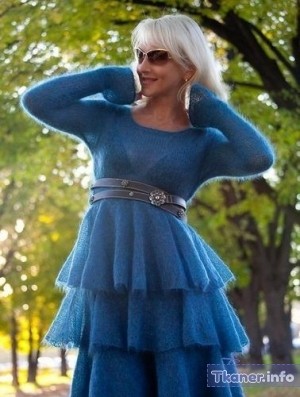 Синее платье из мохера