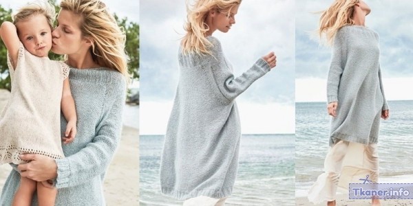 СНежно-серое платье свитер