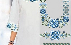 Схема вышивки крестиком вензель для горловины платья: советы