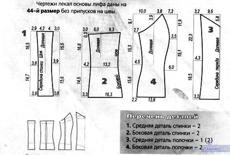 Свадебные платья детали чертежа