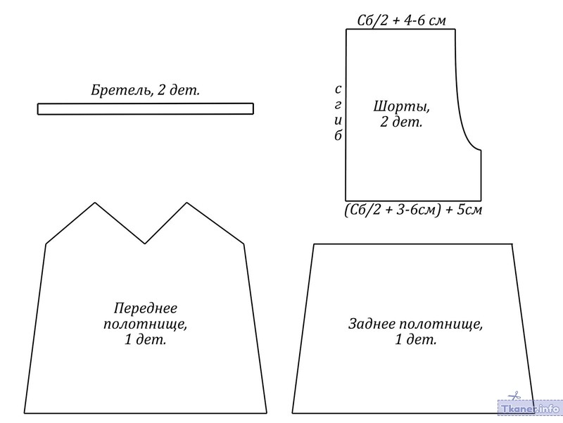 Выкройка пижамных шорт