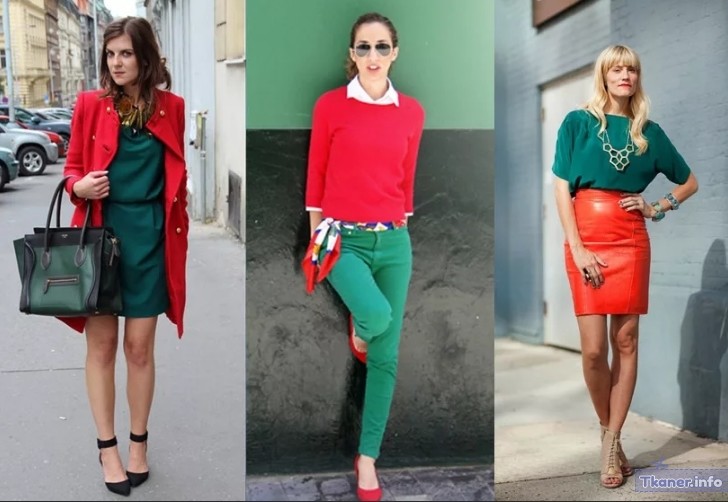 Красный и зеленый в одежде