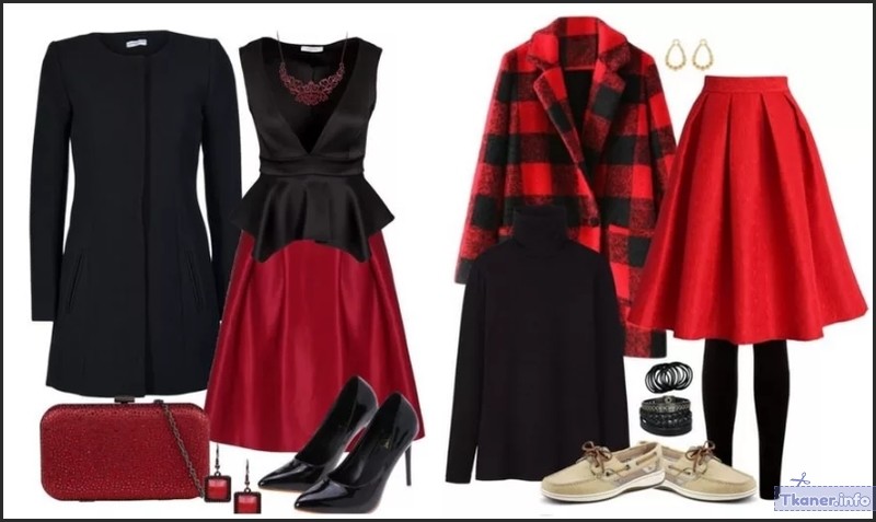 Сочетание красного и черного цвета в одежде