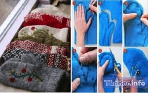 Как сделать варежки из свитера