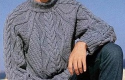 Мужской свитер реглан сверху спицами: свитер с регланом косичками спицами.