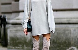 Платье свитер: с чем носить, как правильно сочетать с обувью и аксессуарами