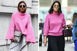 Сочетания розового свитера