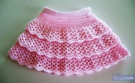 Розовая ажурная юбка короткая