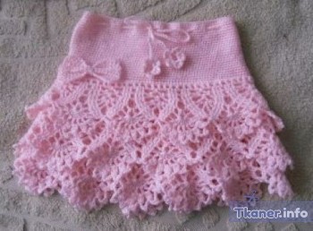 Розовая юбка с ажуром
