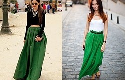 Что одеть с зеленой юбкой в пол: варианты сочетаний для разных фасонов юбок