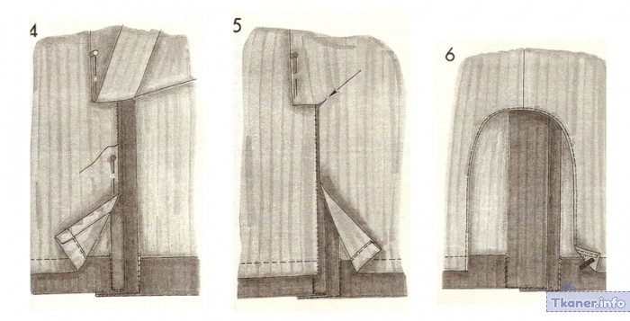Обработка шлицы на юбке 5