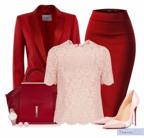 Красная юбка с аксессуарами 5