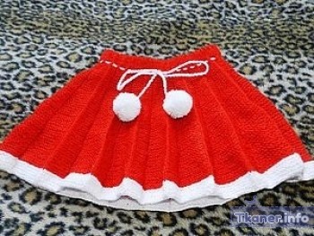 Бело-красная юбка плиссе