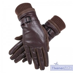 Комбинированные замшевые с кожей перчатки