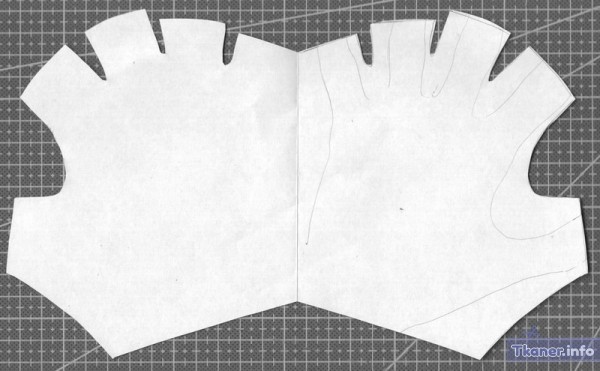 Перчатки без пальцев выыкройки из бумаги 2