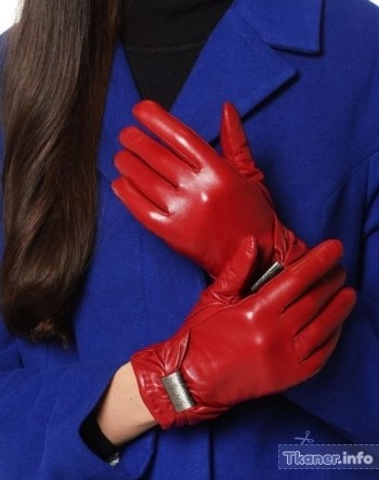 Размер женских перчаток красные кожаные
