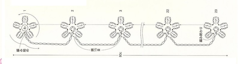 Пояс крючком цветочки 1