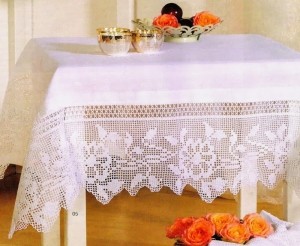 Кайма для скатерти крючком