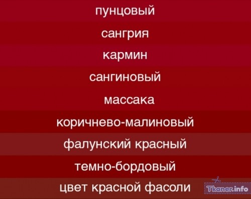 Оттенки красного темного