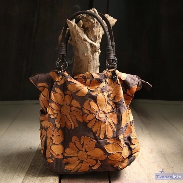 Текстильная сумка с декором.