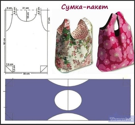 Выкройка 2 пляжной сумки