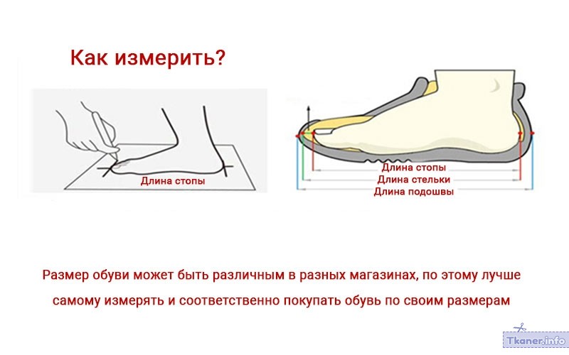 Размер подростковой обуви